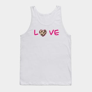 Leopard heart love Tank Top